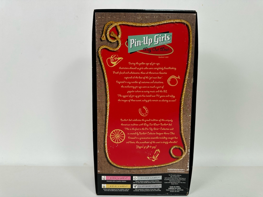Pin Up Girls Collection Way Out West Limited Edition Of 25,000 Gold Label Collection Mattel Barbie Doll 2005 New In Box J0934 [Photo 10]