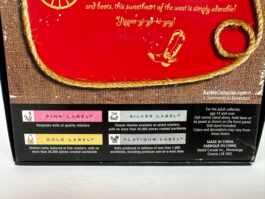 Pin Up Girls Collection Way Out West Limited Edition Of 25,000 Gold Label Collection Mattel Barbie Doll 2005 New In Box J0934 [Photo 12]