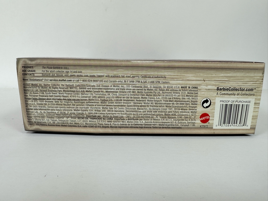 The Pirate Limited Edition of 9,400 Gold Label Collection Mattel Barbie Doll 2007 New In Box K7972 [Photo 16]