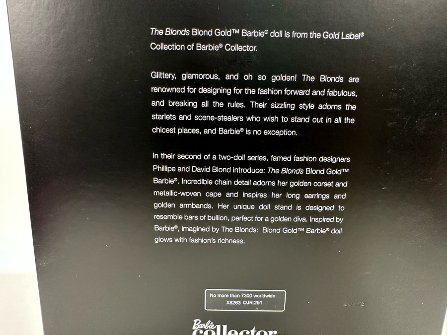 The Blonds Blond Gold Limited Edition of 7,300 Gold Label Collection Mattel Barbie Doll 2012 New In Box X8263 [Photo 10]