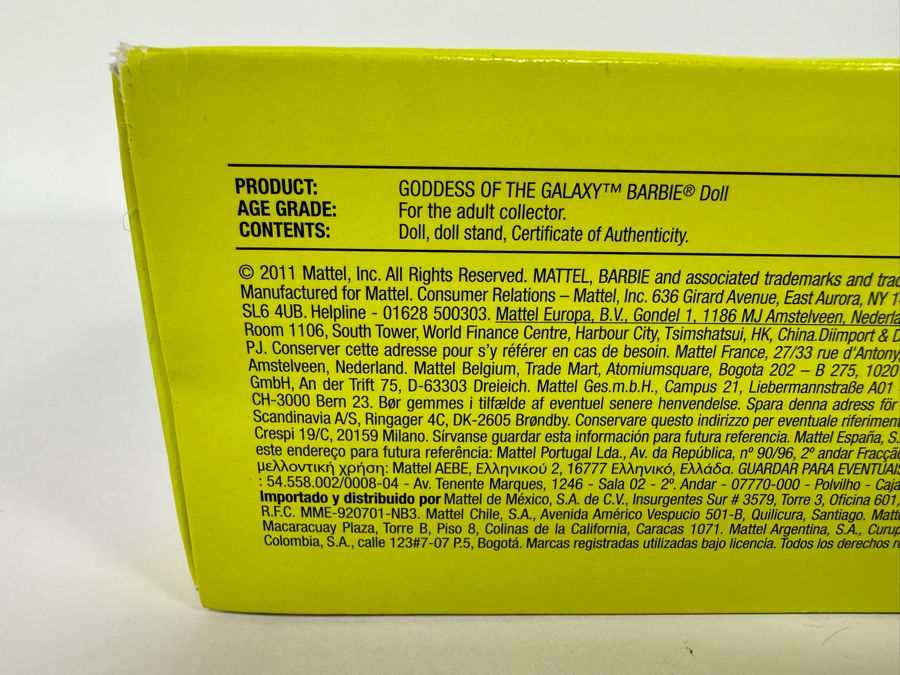 Goddess Of The Galaxy Limited Edition Of 4,200 Gold Label Collection Mattel Barbie Doll 2011 New In Box T7678 [Photo 13]