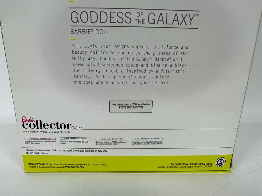 Goddess Of The Galaxy Limited Edition Of 4,200 Gold Label Collection Mattel Barbie Doll 2011 New In Box T7678 [Photo 11]