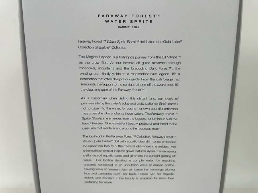 Faraway Forest Water Sprite Limited Edition Of 5,100 Gold Label Collection Mattel Barbie Doll 2015 New In Box DGX95 [Photo 9]