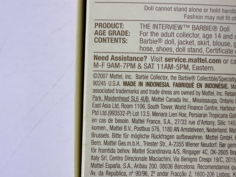 Fashion Model Collection Genuine Silkstone Body Limited Edition Of 10,400 Gold Label Collection Mattel Barbie Doll 2007 New In Box K7964 [Photo 15]