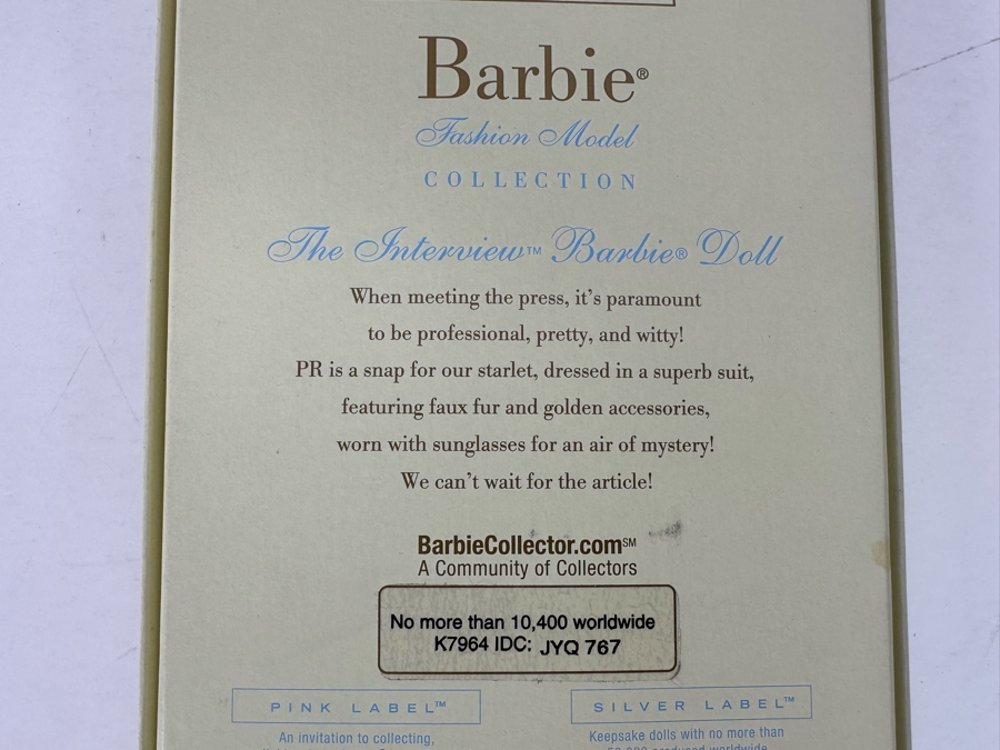 Fashion Model Collection Genuine Silkstone Body Limited Edition Of 10,400 Gold Label Collection Mattel Barbie Doll 2007 New In Box K7964 [Photo 13]