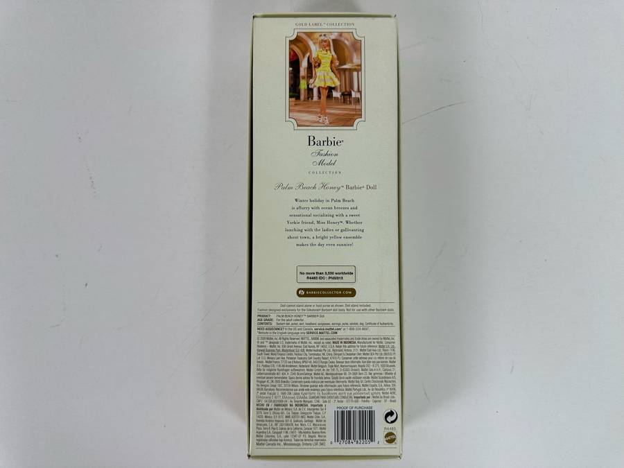 Fashion Model Collection Palm Beach Honey Genuine Silkstone Body Limited Edition of 3,550 Gold Label Collection Mattel Barbie Doll 2009 New In Box R4485 [Photo 16]