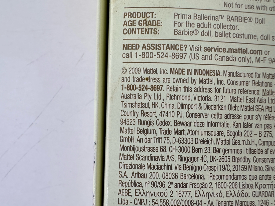 Fashion Model Collection Prima Ballerina Limited Edition Of 4,200 Gold Label Collection Mattel Barbie Doll 2009 New In Box P4753 [Photo 16]