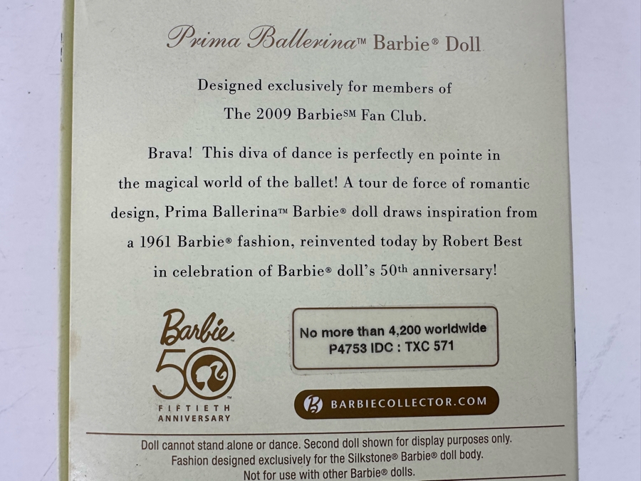 Fashion Model Collection Prima Ballerina Limited Edition Of 4,200 Gold Label Collection Mattel Barbie Doll 2009 New In Box P4753 [Photo 13]