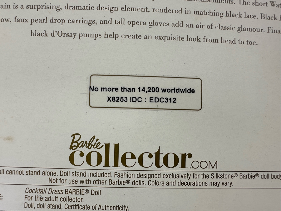 Fashion Model Collection Cocktail Dress Genuine Silkstone Body Limited Edition of 14,200 Gold Label Collection Mattel Barbie Doll 2012 New In Box X8253 [Photo 13]