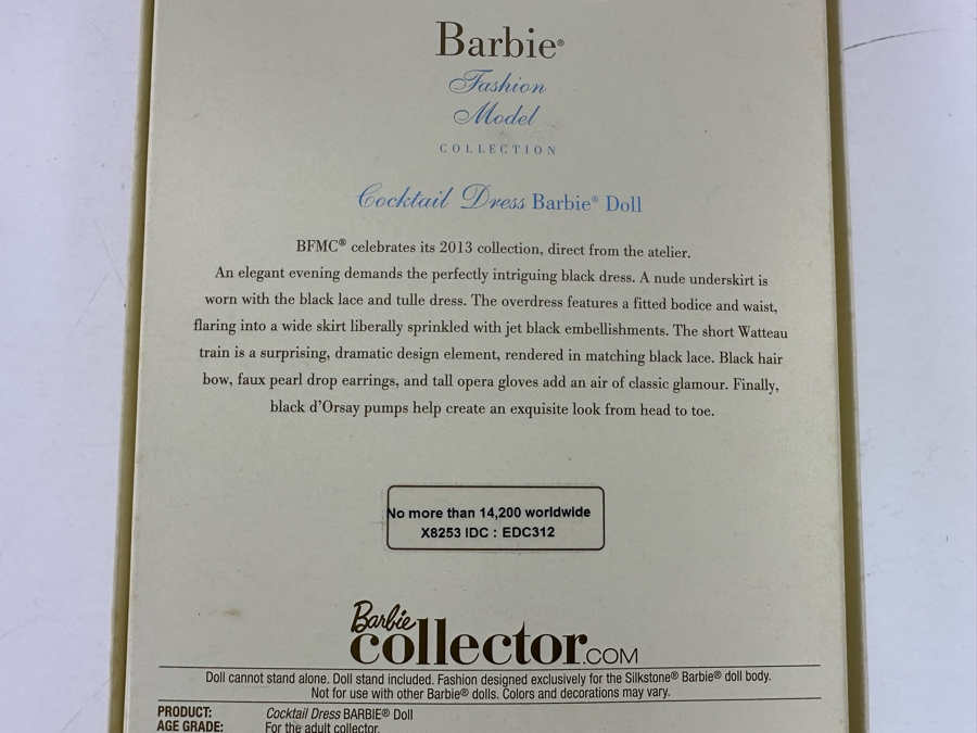 Fashion Model Collection Cocktail Dress Genuine Silkstone Body Limited Edition of 14,200 Gold Label Collection Mattel Barbie Doll 2012 New In Box X8253 [Photo 12]
