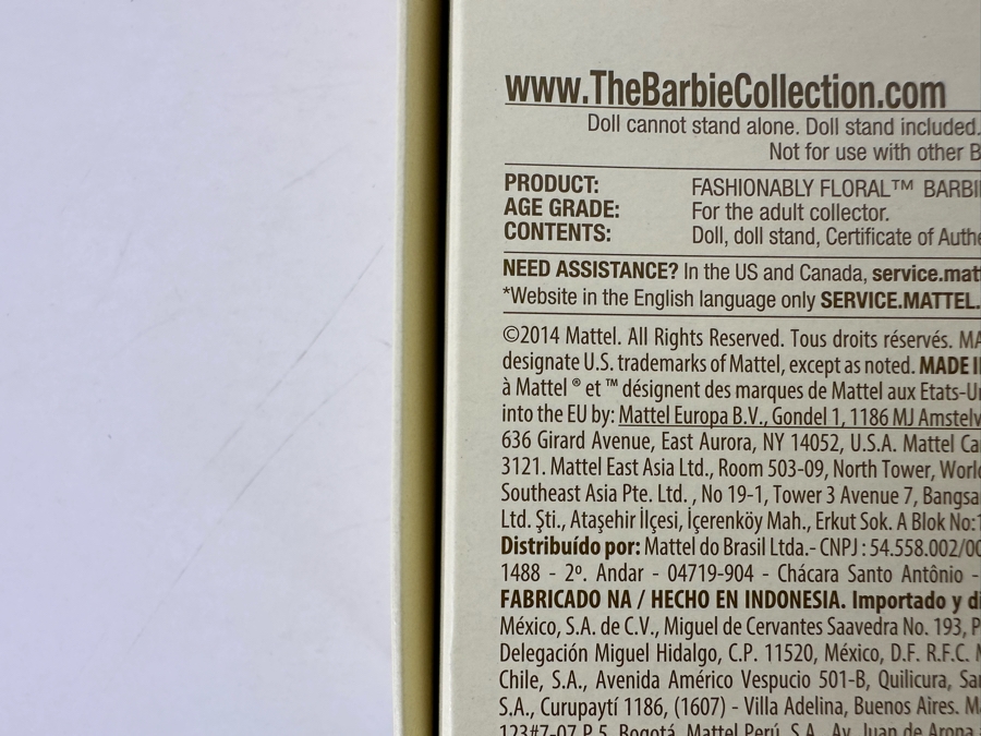 Fashion Model Fashionably Floral Genuine Silkstone Limited Edition Of 10,000 Gold Label Collection Mattel Barbie Doll 2014 New In Box CGK91 [Photo 13]