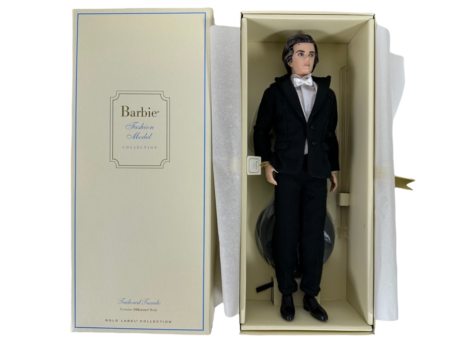 Fashion Model Collection Tailored Tuxedo Ken Genuine Silkstone Body Limited Edition of 4,000 Gold Label Collection Mattel Barbie Doll 2013 New In Box X8283
