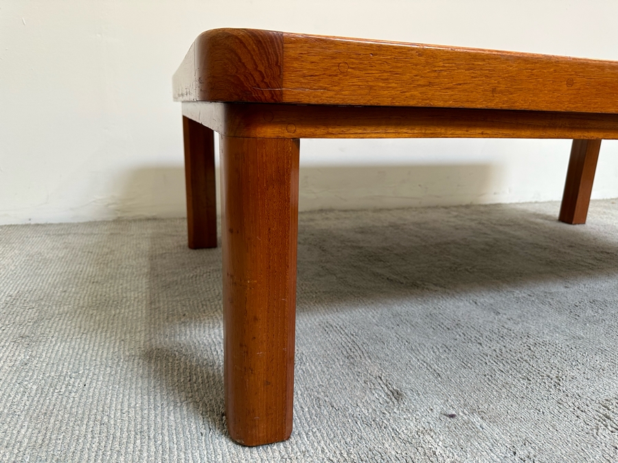 Mid-Century Modern Custom Solid Teak Coffee Table With Raised Lip Made In Newport Beach 52W X 31.5D X 16H [Photo 11]
