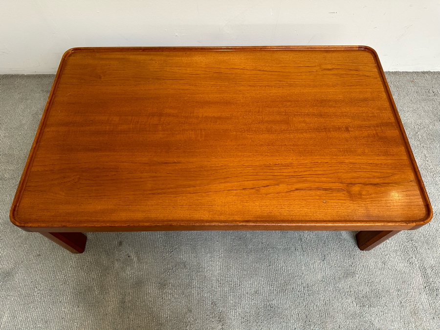 Mid-Century Modern Custom Solid Teak Coffee Table With Raised Lip Made In Newport Beach 52W X 31.5D X 16H [Photo 7]