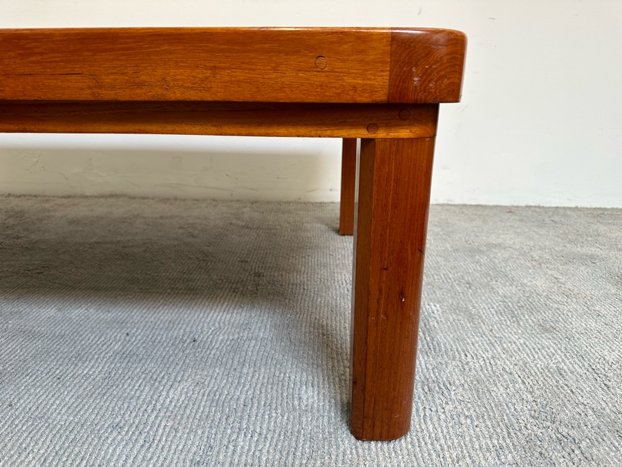 Mid-Century Modern Custom Solid Teak Coffee Table With Raised Lip Made In Newport Beach 52W X 31.5D X 16H [Photo 8]