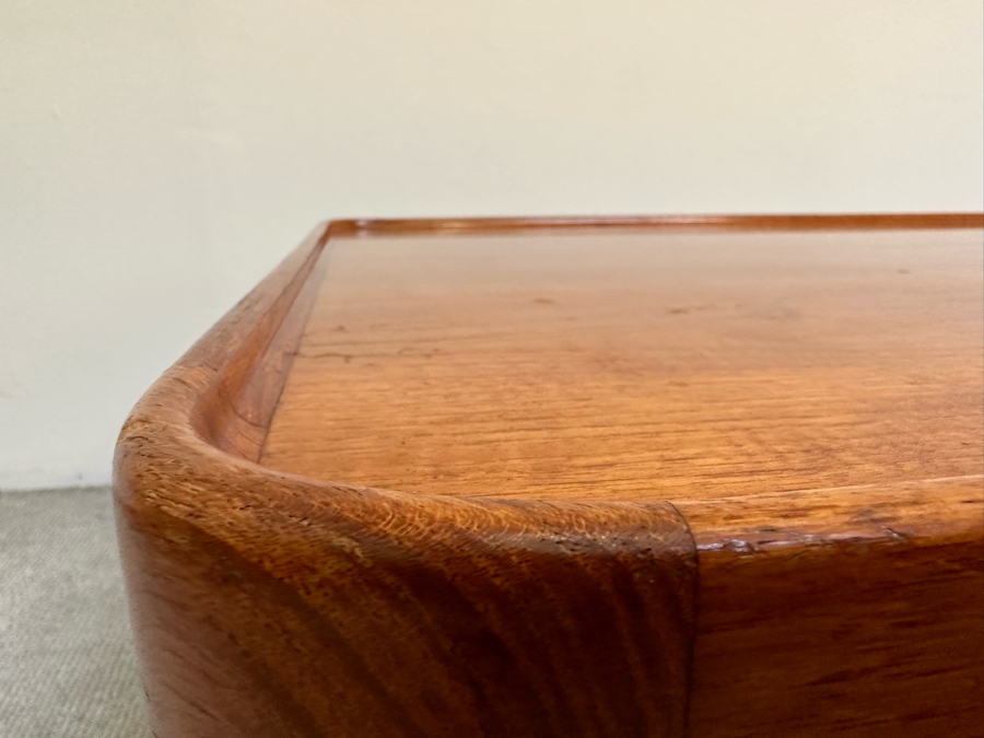 Mid-Century Modern Custom Solid Teak Coffee Table With Raised Lip Made In Newport Beach 52W X 31.5D X 16H [Photo 15]
