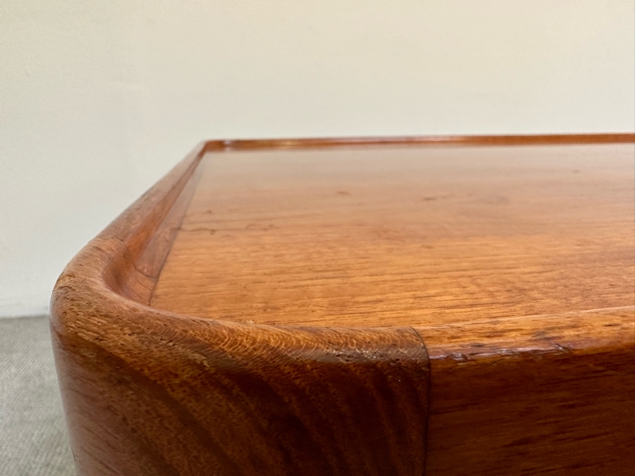 Mid-Century Modern Custom Solid Teak Coffee Table With Raised Lip Made In Newport Beach 52W X 31.5D X 16H [Photo 14]