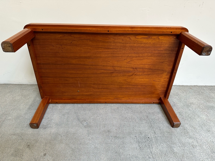 Mid-Century Modern Custom Solid Teak Coffee Table With Raised Lip Made In Newport Beach 52W X 31.5D X 16H [Photo 19]