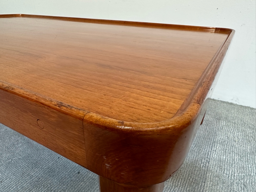 Mid-Century Modern Custom Solid Teak Coffee Table With Raised Lip Made In Newport Beach 52W X 31.5D X 16H [Photo 10]