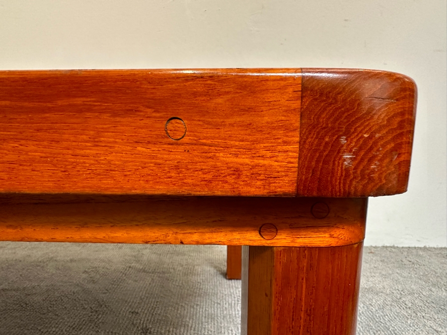 Mid-Century Modern Custom Solid Teak Coffee Table With Raised Lip Made In Newport Beach 52W X 31.5D X 16H [Photo 9]