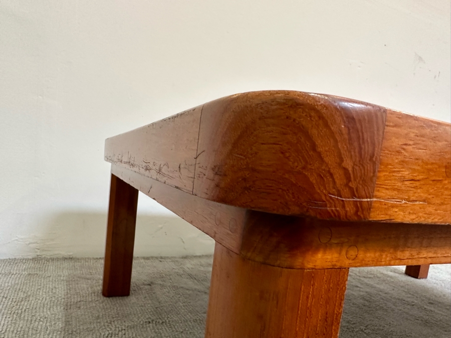 Mid-Century Modern Custom Solid Teak Coffee Table With Raised Lip Made In Newport Beach 52W X 31.5D X 16H [Photo 13]