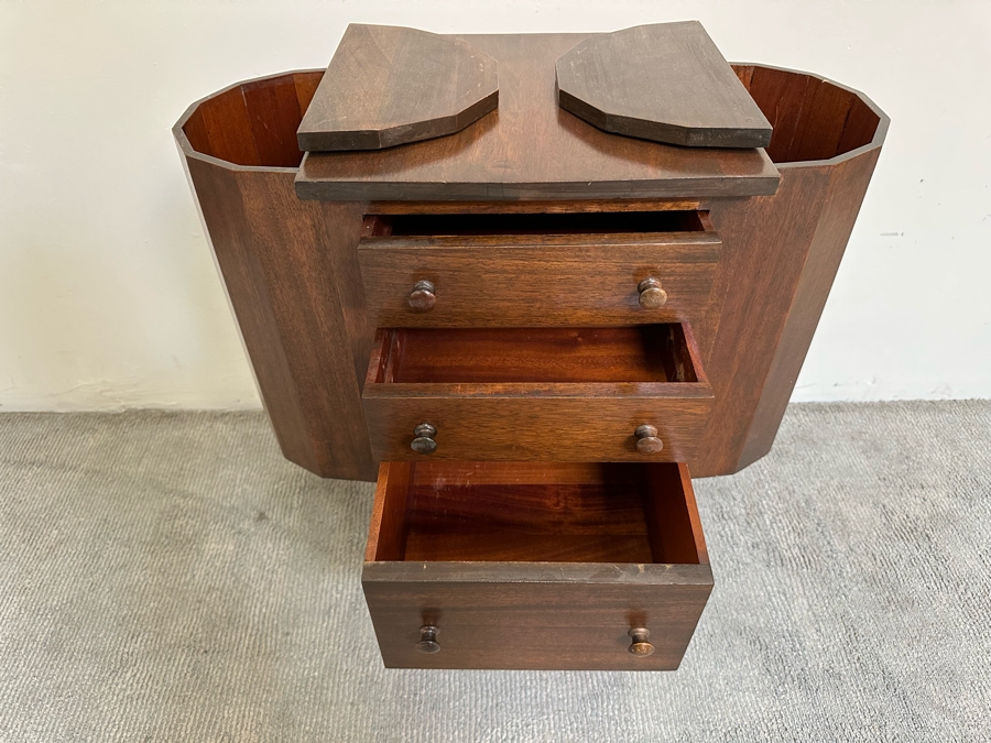 Vintage Mahogany Sewing Cabinet By Imperial Of Grand Rapids 28W X 14D X 29H [Photo 6]