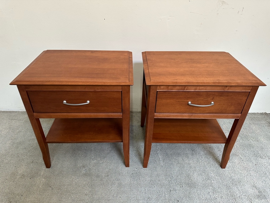 Pair Of Wooden Nightstands In Toffee Color Made In Canada [Photo 4]