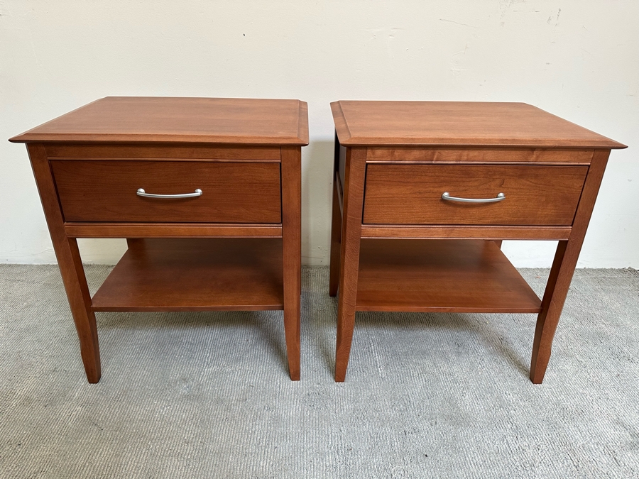 Pair Of Wooden Nightstands In Toffee Color Made In Canada [Photo 3]