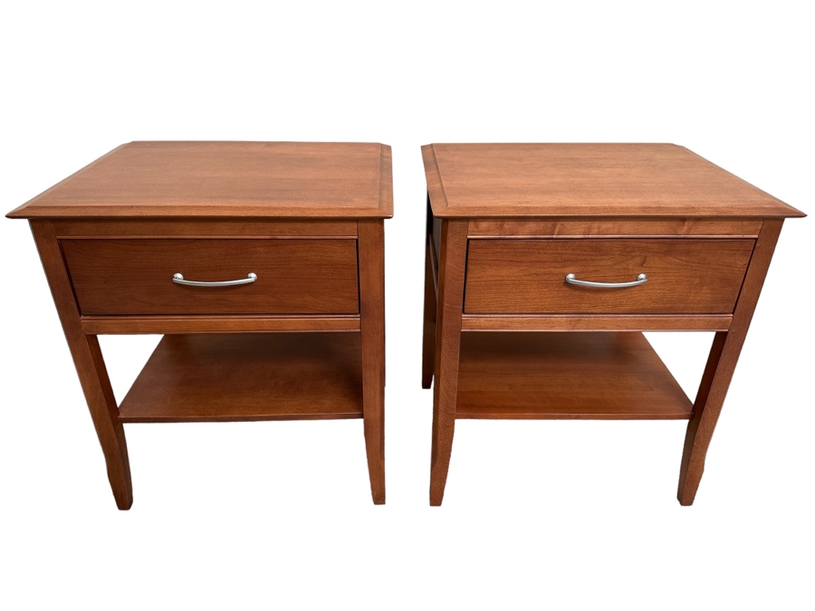 Pair Of Wooden Nightstands In Toffee Color Made In Canada [Photo 1]