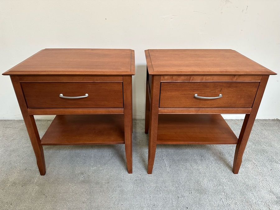 Pair Of Wooden Nightstands In Toffee Color Made In Canada [Photo 2]
