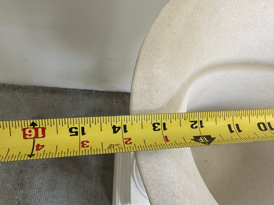 Large White Faux Marble Urn Planter 14W X 29.5H [Photo 7]