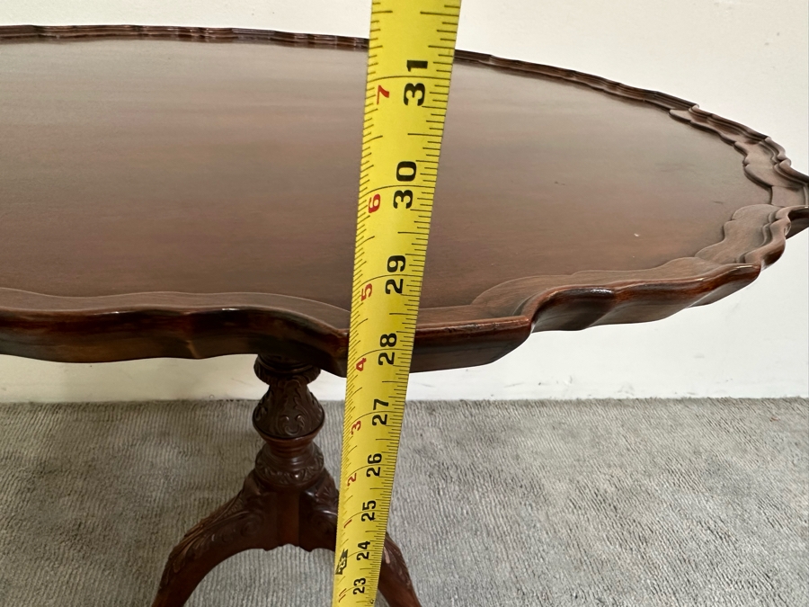Vintage Solid Wooden Tilt Top Table 32W X 28H [Photo 16]