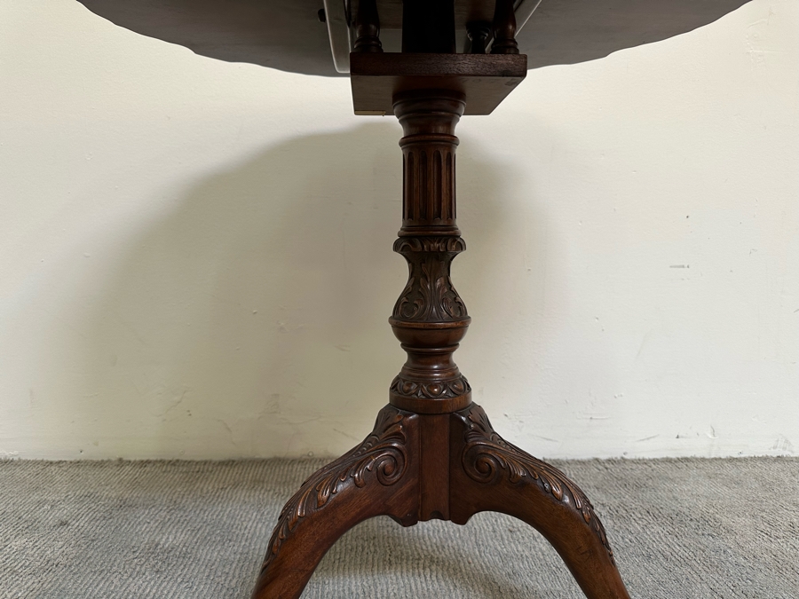 Vintage Solid Wooden Tilt Top Table 32W X 28H [Photo 11]