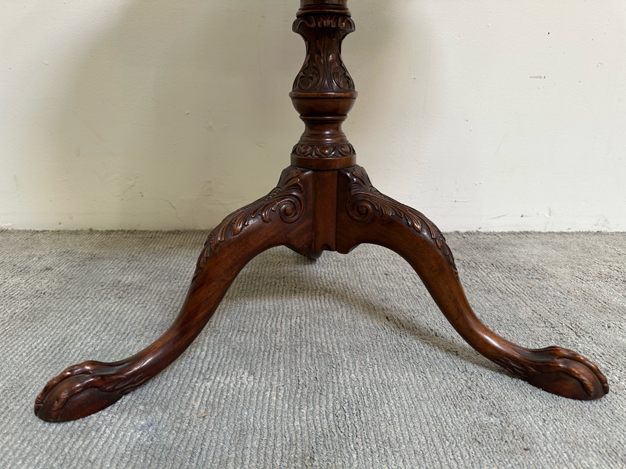 Vintage Solid Wooden Tilt Top Table 32W X 28H [Photo 10]