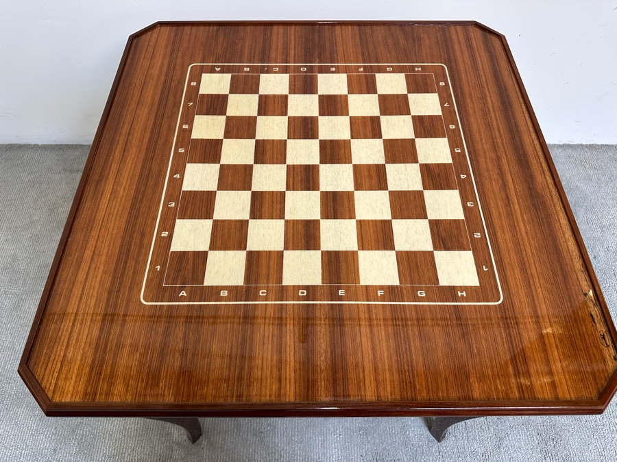 Stunning Italian Inlaid Marquetry Wooden Gaming Table With Reversible Top - See Photos 30.5W X 29.5H [Photo 6]
