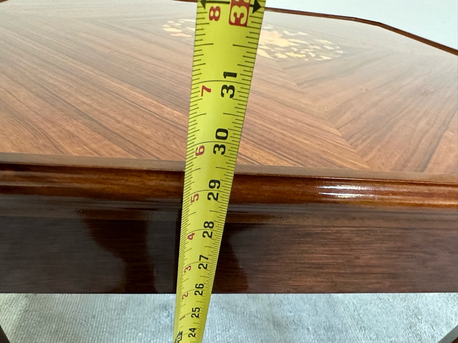 Stunning Italian Inlaid Marquetry Wooden Gaming Table With Reversible Top - See Photos 30.5W X 29.5H [Photo 15]