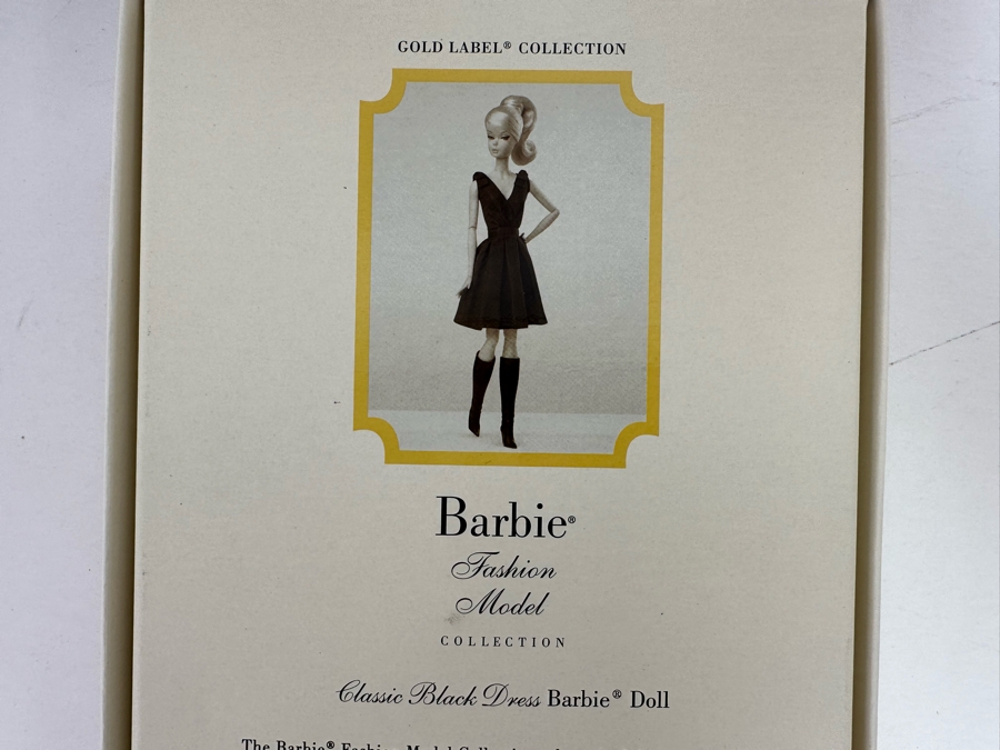 Fashion Model Collection Classic Black Dress Silkstone Body Limited Edition of 10,000 Gold Label Collection Mattel Barbie Doll 2015 New In Box DKN07 [Photo 11]