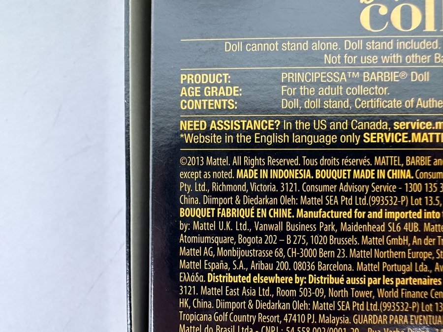 Fashion Model Collection Principessa Silkstone Body Limited Edition of 8,700 Gold Label Collection Mattel Barbie Doll 2013 New In Box BCP83 [Photo 14]
