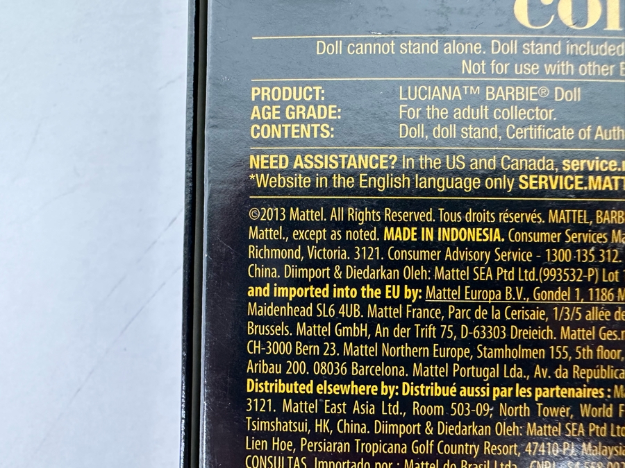 Fashion Model Collection Luciana Silkstone Body Limited Edition of 6,000 Gold Label Collection Mattel Barbie Doll 2013 New In Box BHD22 [Photo 8]