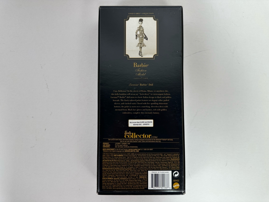 Fashion Model Collection Luciana Silkstone Body Limited Edition of 6,000 Gold Label Collection Mattel Barbie Doll 2013 New In Box BHD22 [Photo 13]