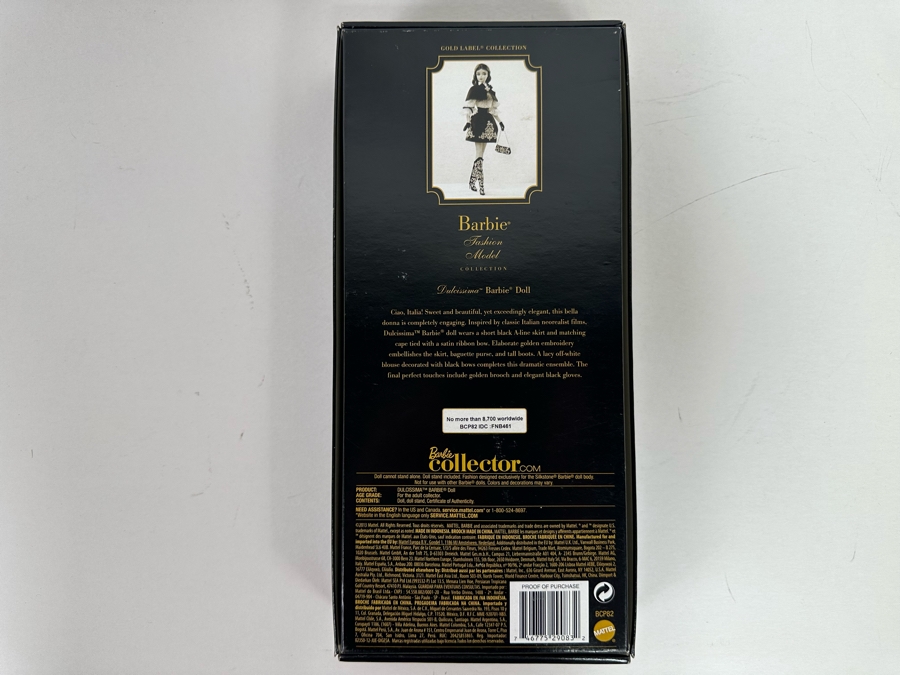 Fashion Model Collection Dulcissima Silkstone Body Limited Edition of 8,700 Gold Label Collection Mattel Barbie Doll 2013 New In Box BCP82 [Photo 10]