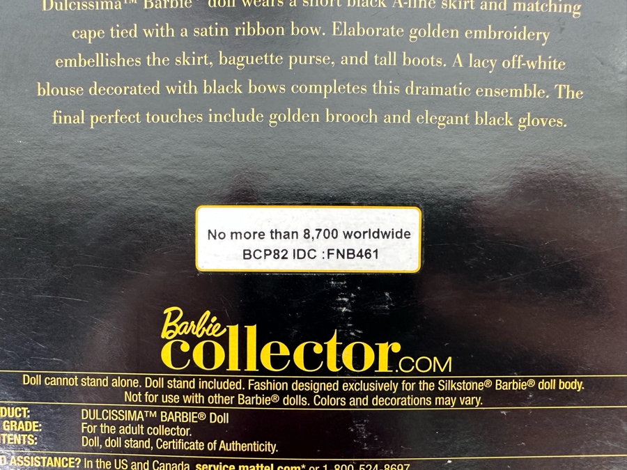Fashion Model Collection Dulcissima Silkstone Body Limited Edition of 8,700 Gold Label Collection Mattel Barbie Doll 2013 New In Box BCP82 [Photo 13]