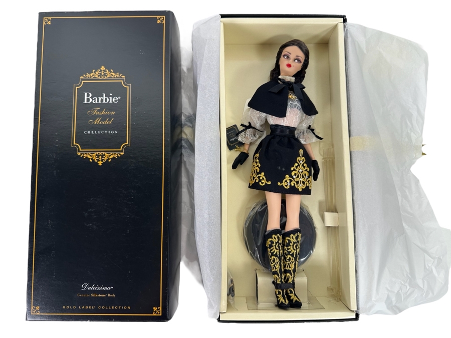 Fashion Model Collection Dulcissima Silkstone Body Limited Edition of 8,700 Gold Label Collection Mattel Barbie Doll 2013 New In Box BCP82