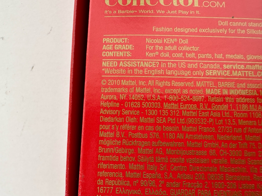 Fashion Model Collection Nicolai Silkstone Body Limited Edition of 4,000 Gold Label Collection Mattel Ken Doll 2010 New In Box T7679 [Photo 15]