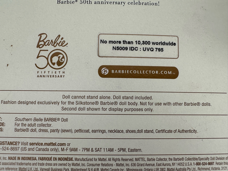 Fashion Model Collection Southern Belle Silkstone Body Limited Edition of 10,300 Gold Label Collection Mattel Barbie Doll 2008 New In Box N5009 [Photo 14]