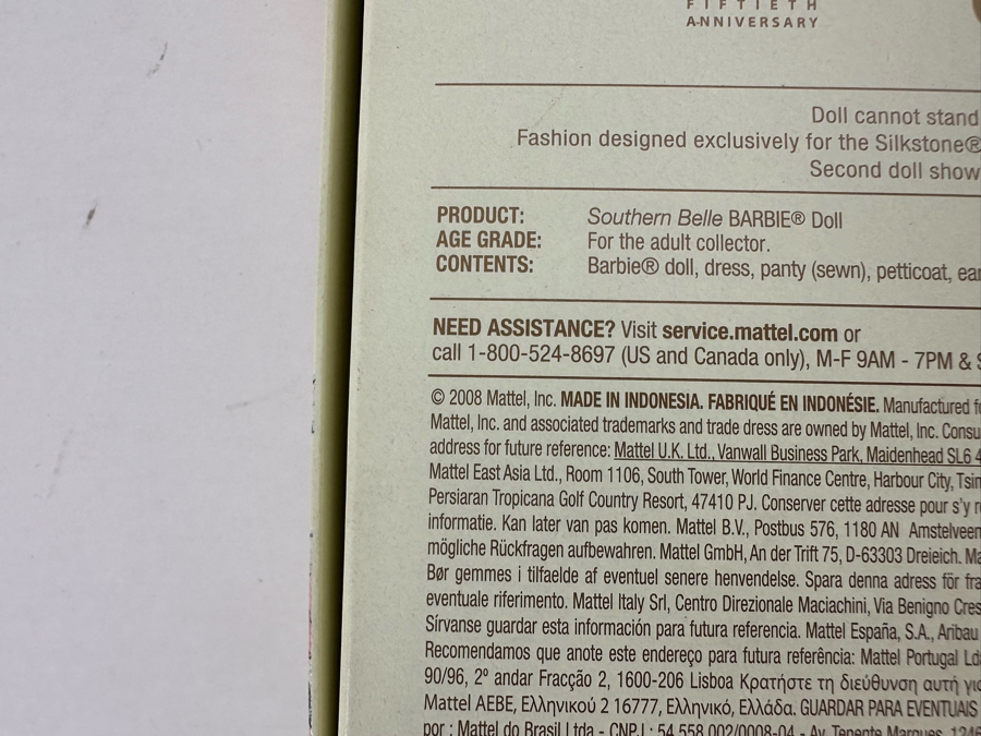 Fashion Model Collection Southern Belle Silkstone Body Limited Edition of 10,300 Gold Label Collection Mattel Barbie Doll 2008 New In Box N5009 [Photo 16]