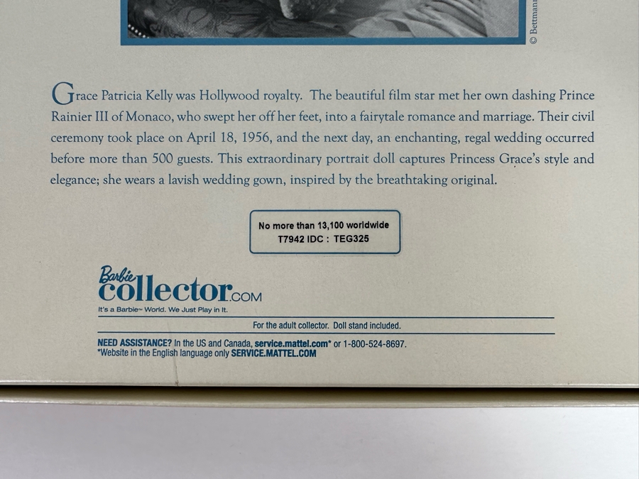 Grace Kelly The Bride Silkstone Body Limited Edition of 13,100 Gold Label Collection Mattel Barbie Doll 2011 New In Box T7942 [Photo 14]