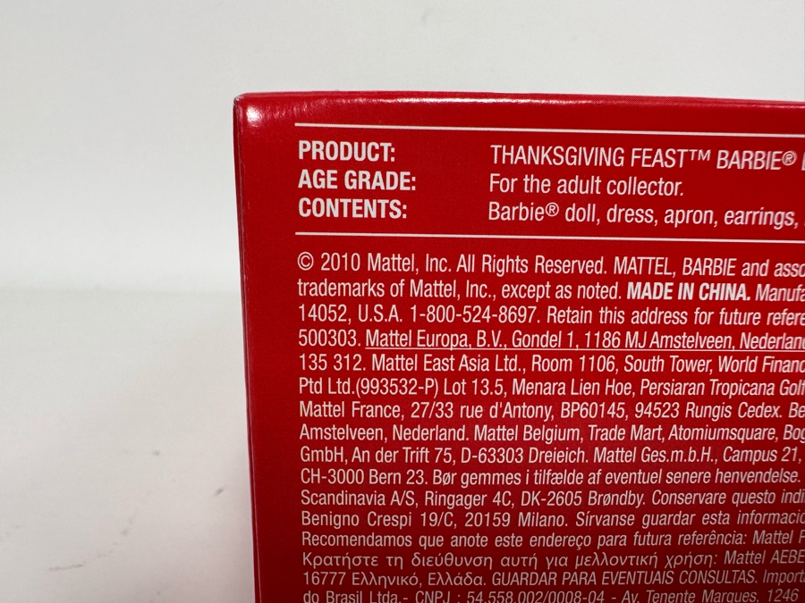 Holiday Hostess Collection Thanksgiving Feast Limited Edition of 3,100 Gold Label Collection Mattel Barbie Doll 2010 New In Box FOF693 [Photo 14]