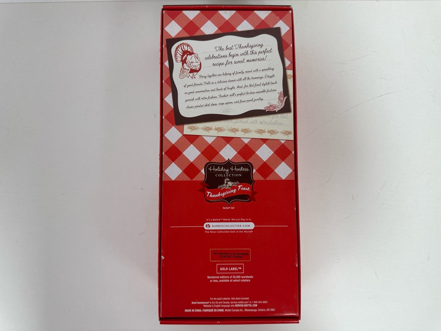 Holiday Hostess Collection Thanksgiving Feast Limited Edition of 3,100 Gold Label Collection Mattel Barbie Doll 2010 New In Box FOF693 [Photo 9]