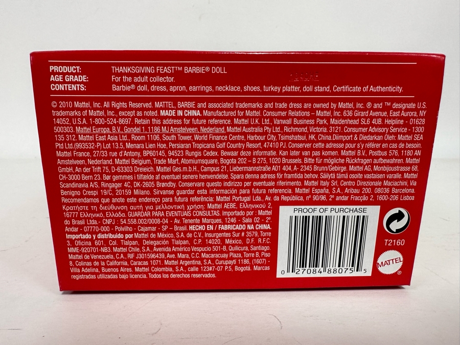 Holiday Hostess Collection Thanksgiving Feast Limited Edition of 3,100 Gold Label Collection Mattel Barbie Doll 2010 New In Box FOF693 [Photo 13]